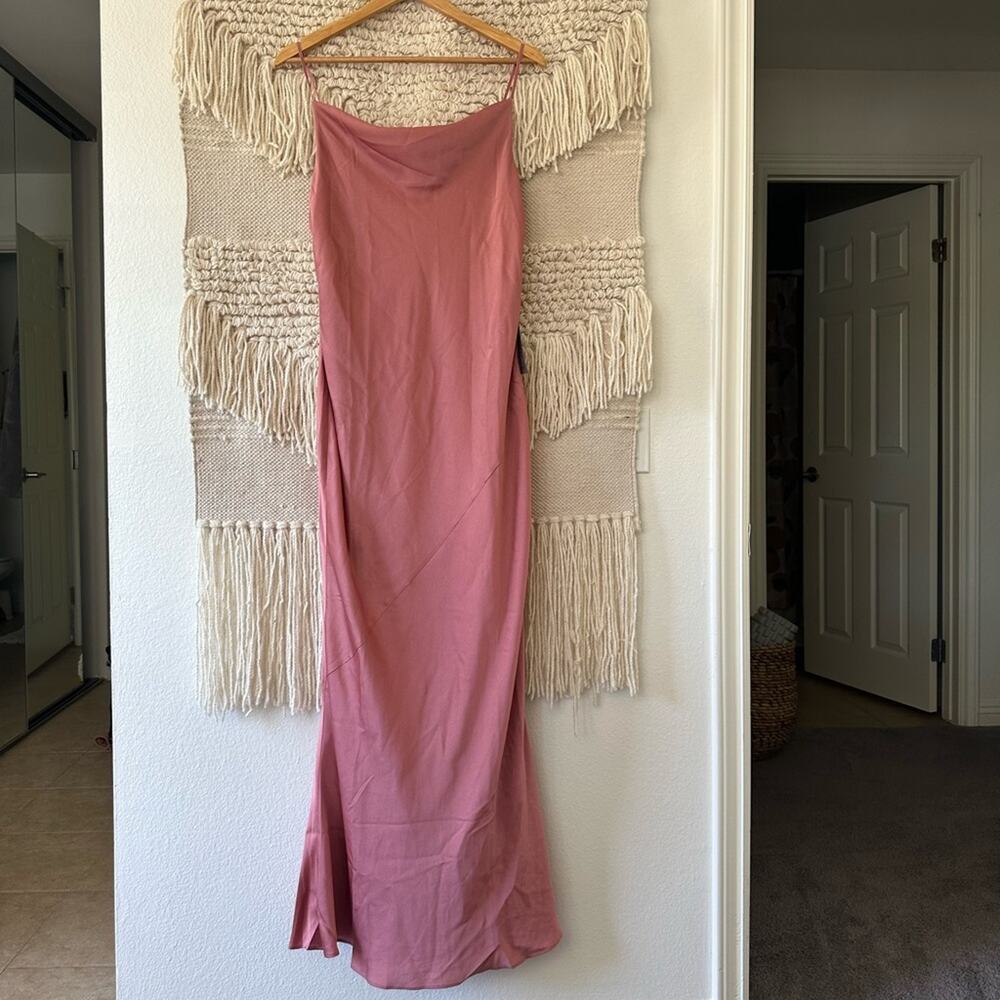 Shona Joy Cowl Neck Satin Dress NWT